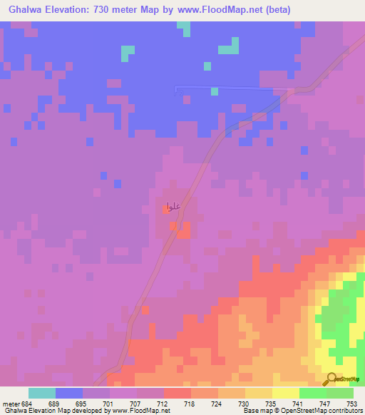 Ghalwa,Syria Elevation Map