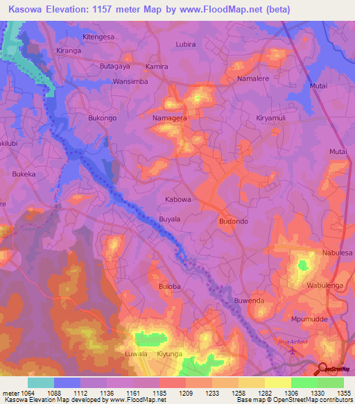 Kasowa,Uganda Elevation Map