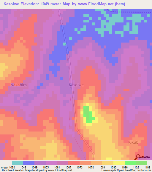 Kasolwe,Uganda Elevation Map