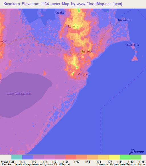 Kasokero,Uganda Elevation Map
