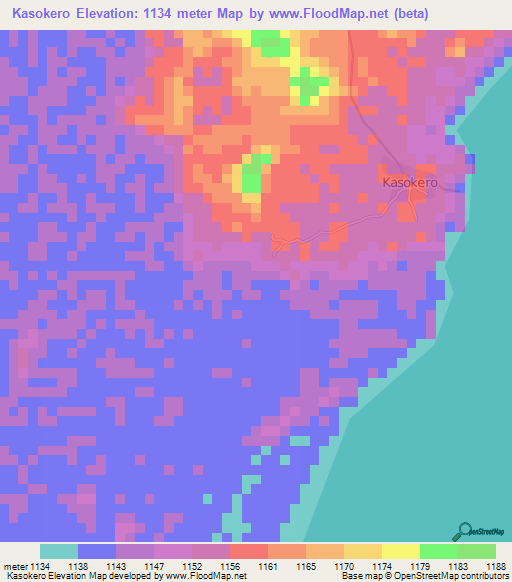 Kasokero,Uganda Elevation Map
