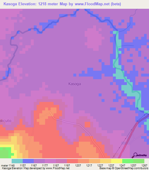 Kasoga,Uganda Elevation Map