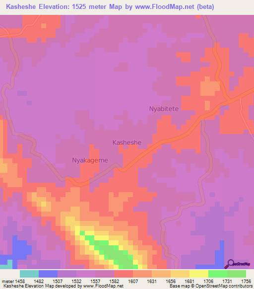 Kasheshe,Uganda Elevation Map