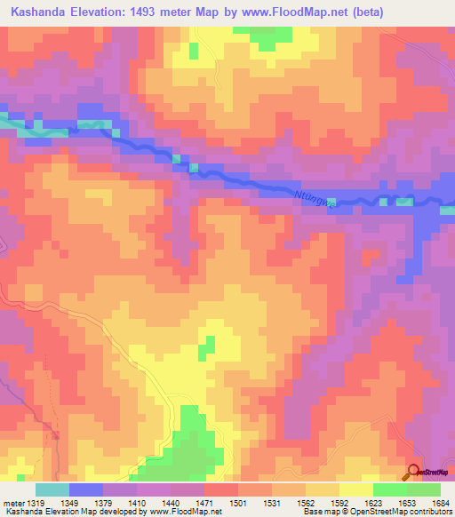 Kashanda,Uganda Elevation Map