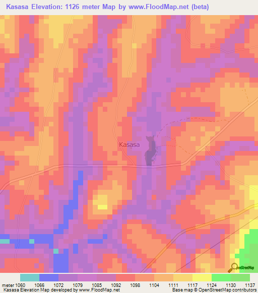 Kasasa,Uganda Elevation Map