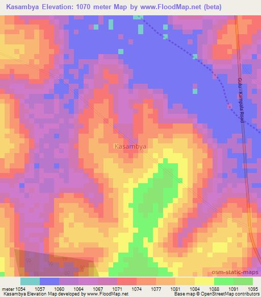 Kasambya,Uganda Elevation Map