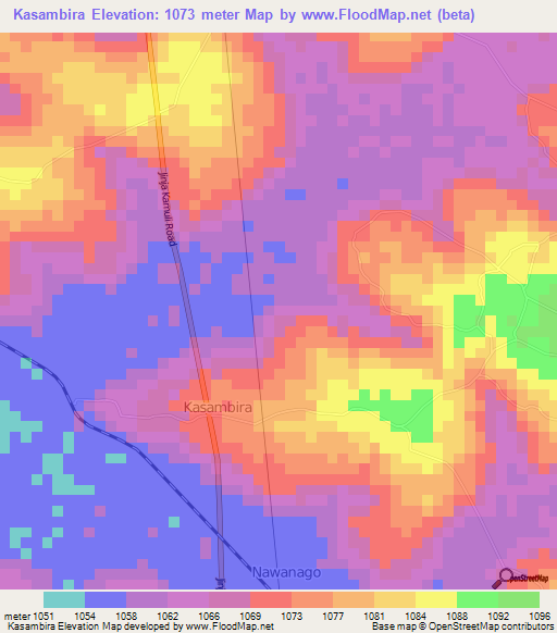 Kasambira,Uganda Elevation Map