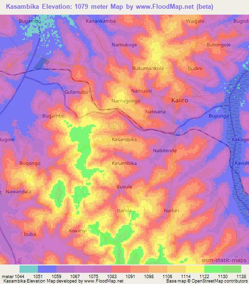 Kasambika,Uganda Elevation Map