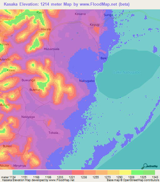 Kasaka,Uganda Elevation Map