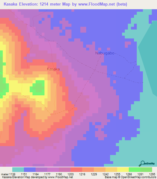 Kasaka,Uganda Elevation Map