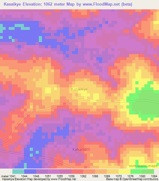 Kasaikye,Uganda Elevation Map