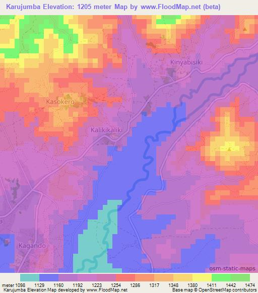 Karujumba,Uganda Elevation Map