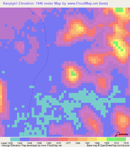 Kanyigiri,Uganda Elevation Map