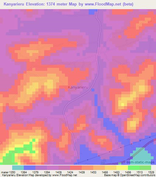 Kanyarieru,Uganda Elevation Map