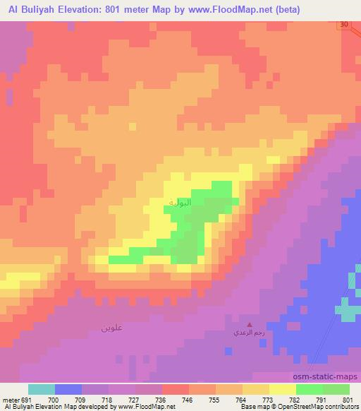 Al Buliyah,Syria Elevation Map