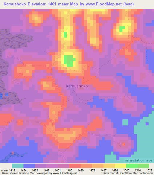 Kamushoko,Uganda Elevation Map