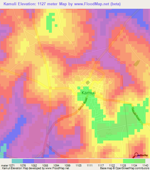Kamuli,Uganda Elevation Map