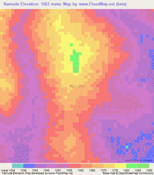 Kamuda,Uganda Elevation Map
