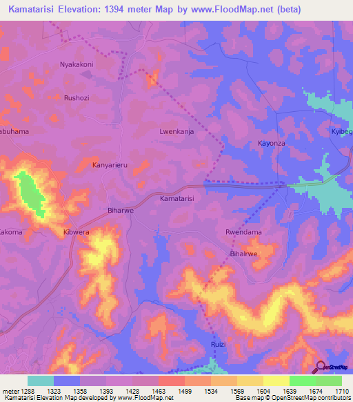 Kamatarisi,Uganda Elevation Map
