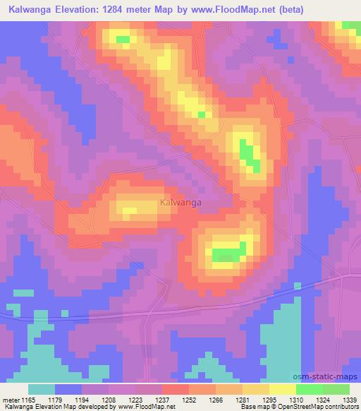 Kalwanga,Uganda Elevation Map