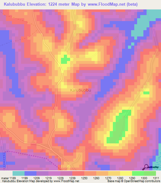 Kalububbu,Uganda Elevation Map