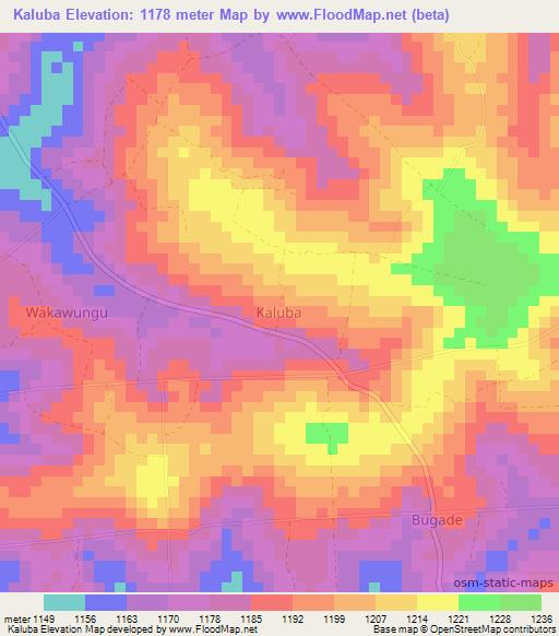 Kaluba,Uganda Elevation Map