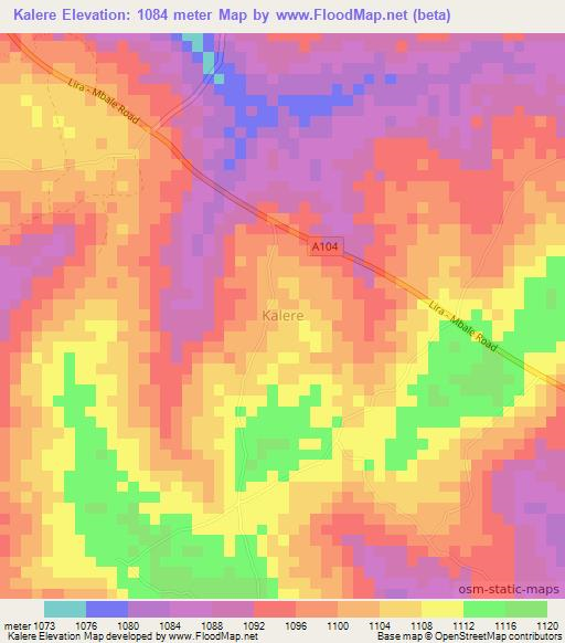 Kalere,Uganda Elevation Map