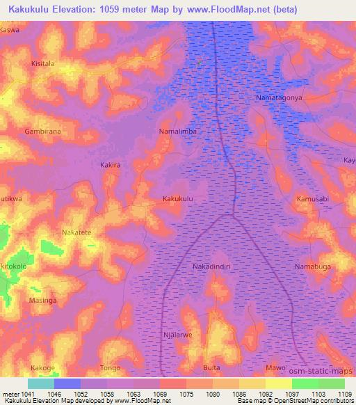 Kakukulu,Uganda Elevation Map