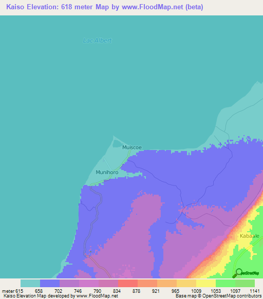 Kaiso,Uganda Elevation Map