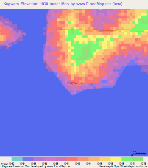 Kagwara,Uganda Elevation Map