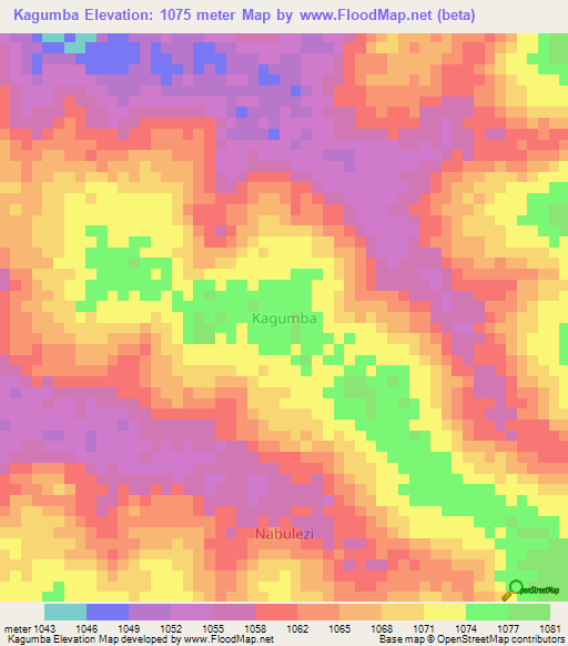 Kagumba,Uganda Elevation Map