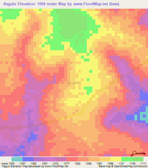 Kagulu,Uganda Elevation Map