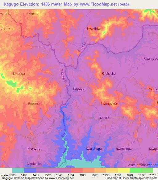 Kagugo,Uganda Elevation Map