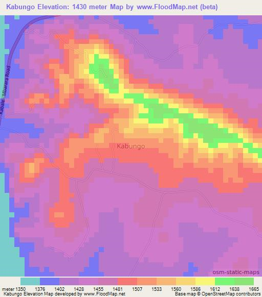 Kabungo,Uganda Elevation Map