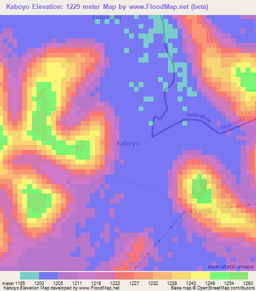 Kaboyo,Uganda Elevation Map
