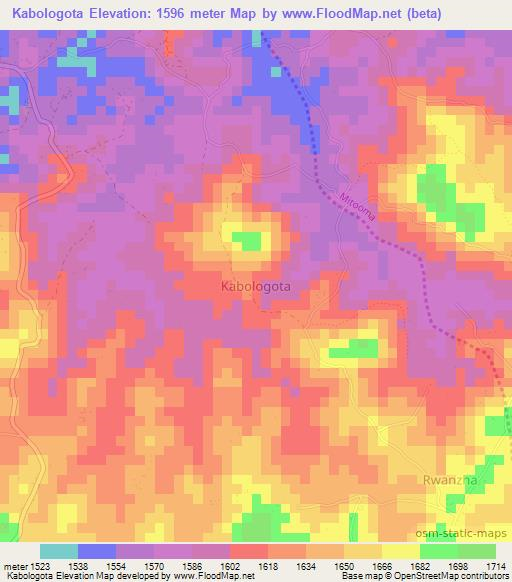 Kabologota,Uganda Elevation Map
