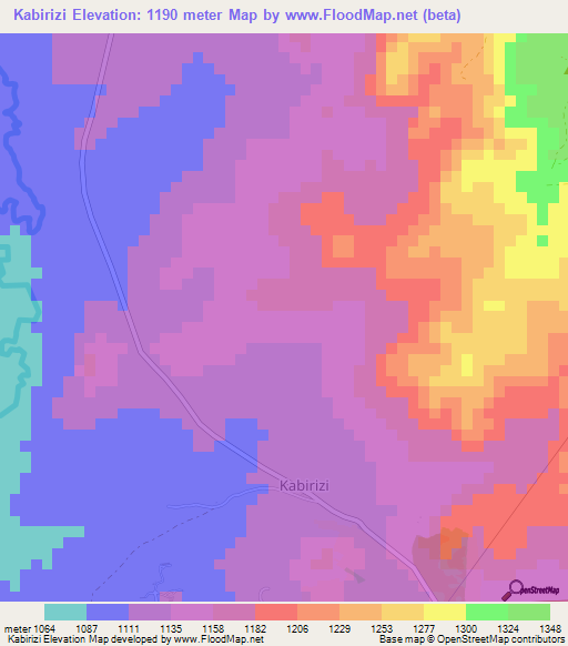 Kabirizi,Uganda Elevation Map