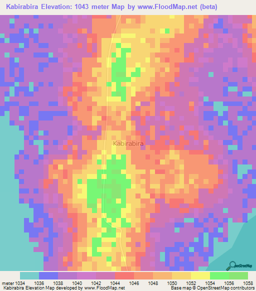 Kabirabira,Uganda Elevation Map