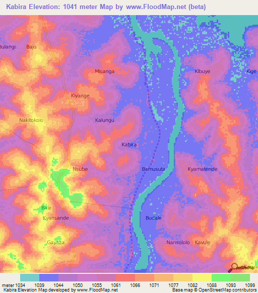 Kabira,Uganda Elevation Map