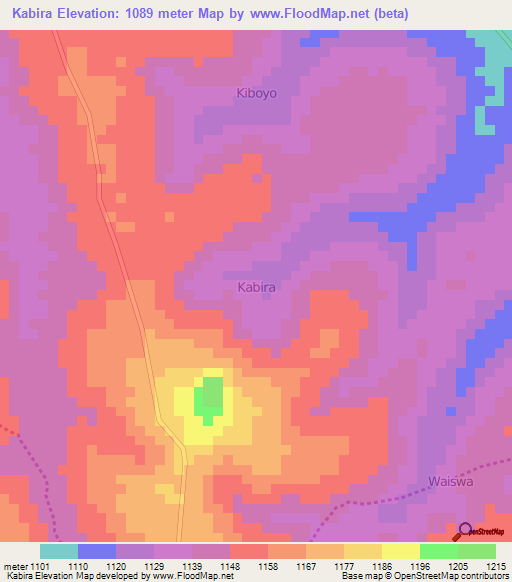 Kabira,Uganda Elevation Map