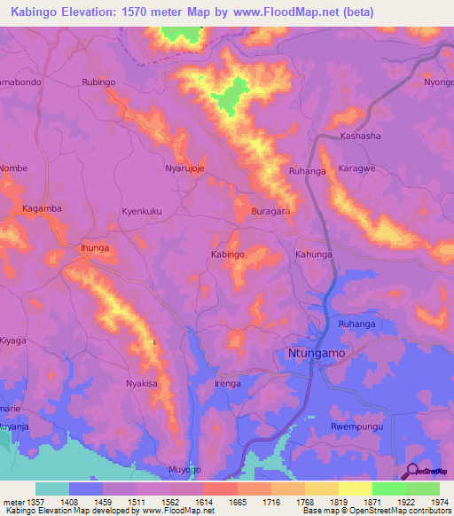 Kabingo,Uganda Elevation Map