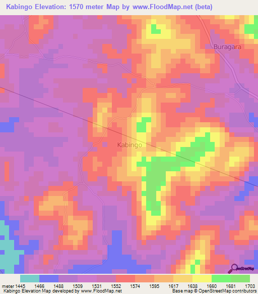 Kabingo,Uganda Elevation Map