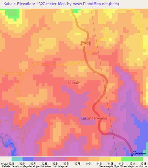Kabale,Uganda Elevation Map
