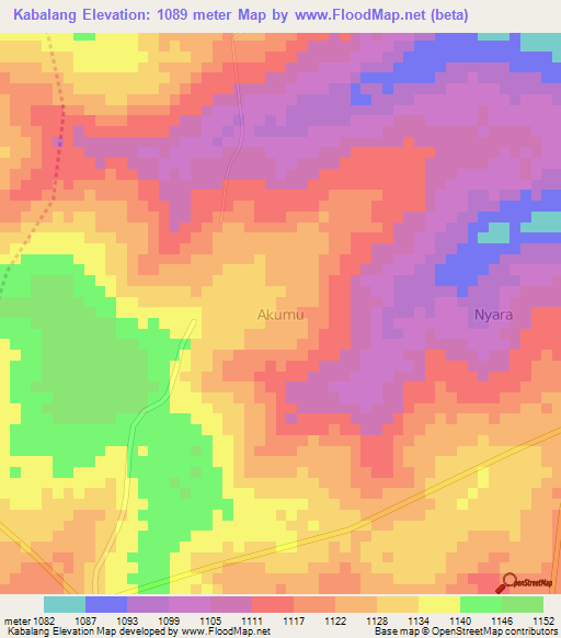 Kabalang,Uganda Elevation Map