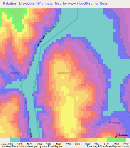 Kabahesi,Uganda Elevation Map