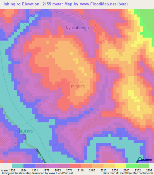 Ishingiro,Uganda Elevation Map