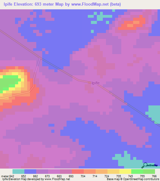 Ipife,Uganda Elevation Map