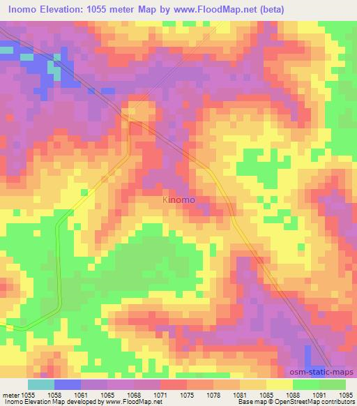 Inomo,Uganda Elevation Map