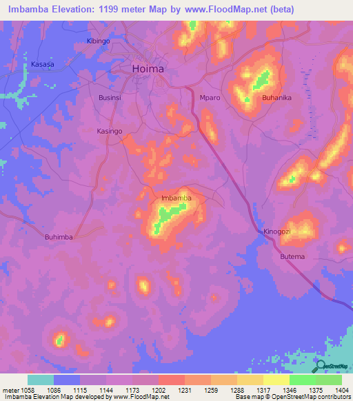 Imbamba,Uganda Elevation Map