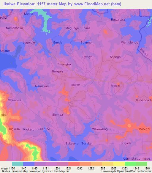 Ikulwe,Uganda Elevation Map
